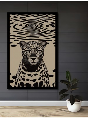 Petmudo AVM  Orman Kaplanı Görünümlü Soyut Sanat Ahşap Ev,ofis,mutfak,yatak Odası Tablo Çerçeve Görünümlü