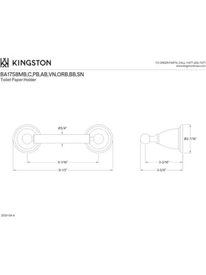 BA1758BB Tuvalet Kağıdı Tutucu, Fırçalanmış Pirinç