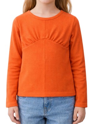 Escabel Kız Çocuk Kaşkorse Uzun Kol Tam Kalıp Bluz – Oranj / Turuncu