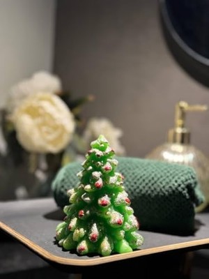 Nur Mum - Yılbaşı - Dekoratif Çam Ağacı Mum - Tree Candle