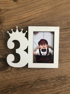 3 Yaş Doğum Günü Fotoğraf Çerçeveli Magnet 10'lu