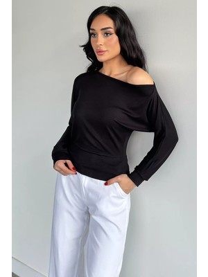 Gülseli Kadın Yarasa Kol Likralı Bluz P-00020270