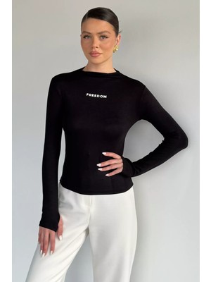 Gülseli Kadın Ön Baskılı Likralı Bluz P-00020272