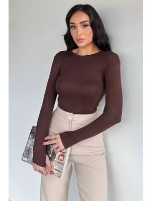 Gülseli Kadın Bisiklet Yaka Likralı Basic Body Bluz P-00020265