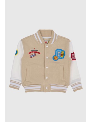 Haribo Kids Unisex Çocuk Rahat Kalıp Armalı Kolej Ceket - Bej