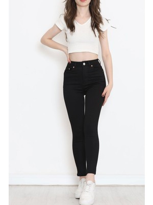 Civetta Pantolon Siyah Dar Paça Solmayan