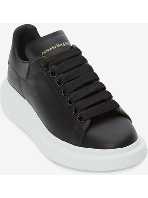 Mcqueen Kadın Kalın Tabanlı Deri Sneakers - Siyah/beyaz