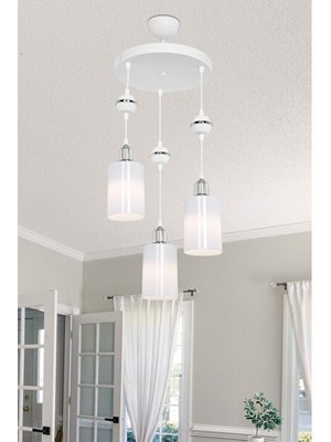 Duru Homelight Axes Beyaz Küre Krom 3lü Avi̇ze Opal Plastik Camlı