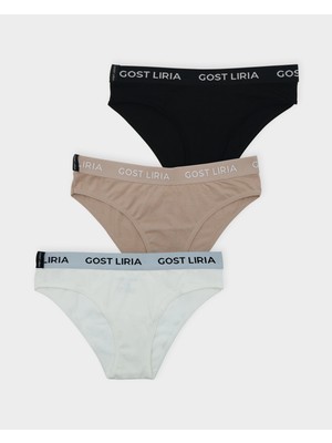 GOST LİRİA - Bold Kadın Slip  3 Lü Paket Çok Renkli