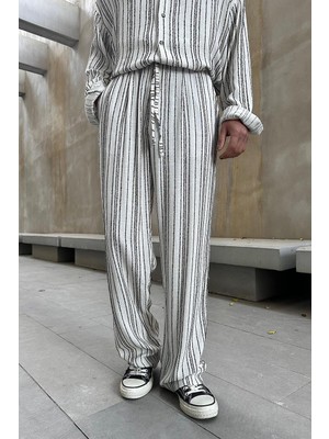 Siyah Dokulu  Keten 02 go Relaxed Eşofman