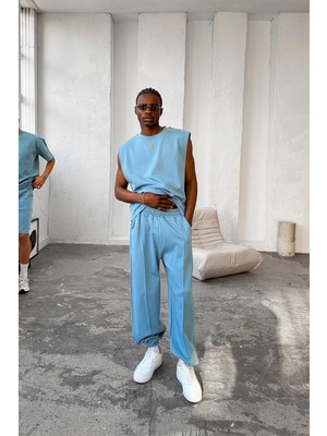 Bebe Mavi Cozy Premium Çımalı Paça Lastik Eşofman