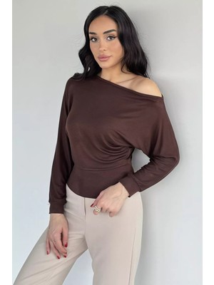 Gülseli Kadın Yarasa Kol Likralı Bluz P-00020270