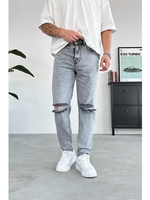 Kar Yıkama Dizi Yırtık Regular Pantolon