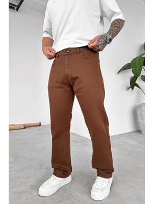 Kahverengi Basic Premium Baggy Pantolon