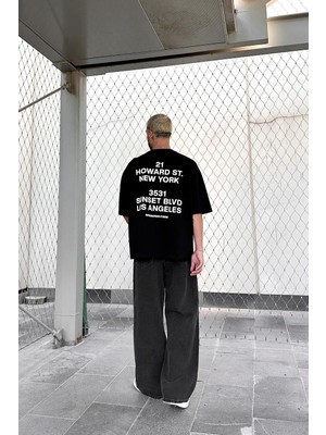 Siyah New York Outplenty Premium Oversize Tişört