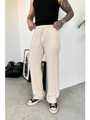 Bej Sandy Comfort Baggy Pantolon