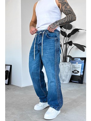 Koyu Mavi Beli Ayarlanabilir Premium Regular Pantolon