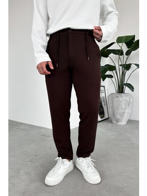 Kahverengi Beli Ip Detaylı Gabardin Regular Pantolon