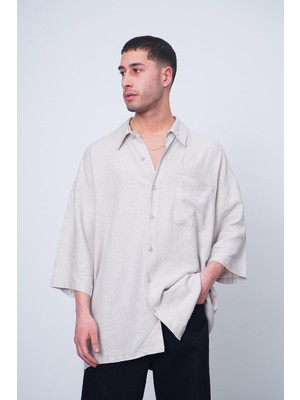 Taş Basic Yarım Kollu 1b ch Oversize Gömlek