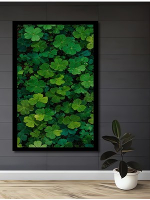 Petmudo AVM Yağlı Boya Görünümlü Yeşil Yapraklar Ev,antre,salon,ofis,mutfak,yatak Odası Tablo Çerçeve Görünümlü