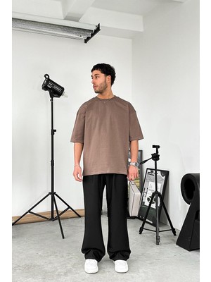 Açık Kahve Cozy Basic Soft Oversize Tişört