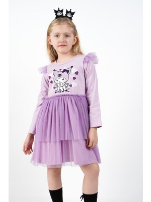 Cantoy Kız Çocuk Kuromi Tül Detaylı Elbise