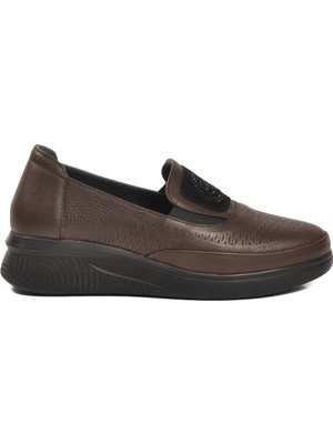 Voyager Kahve Hakiki Deri Kadın Casual Ayakkabı