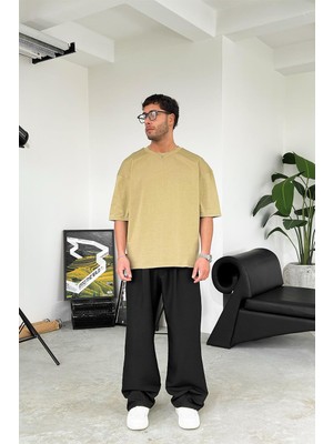Haki Cozy Basic Soft Oversize Tişört