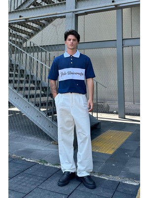 Mavi Yale University Pm Oversize Polo Yaka Tişört