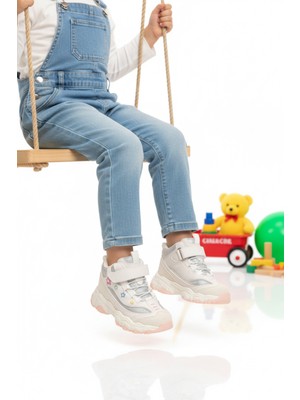 Cool Beyaz Cırtlı Desenli Kız Çocuk Hi Sneaker