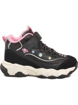 Cool Siyah Cırtlı Desenli Kız Çocuk Hi Sneaker