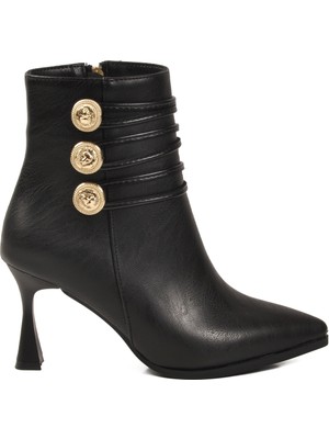 Aspor Siyah Içi Kürklü Fermuarlı Kadın Topuklu Bot