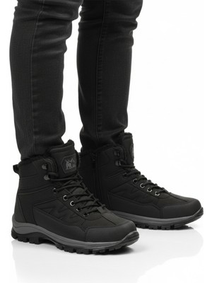 Aspor Siyah Kırışık Içi Kürklü Unisex Outdoor Bot