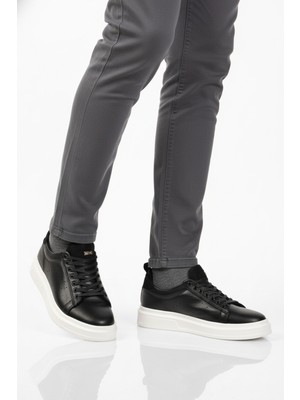 Conteyner Siyah Beyaz Bağcıklı Erkek Sneaker
