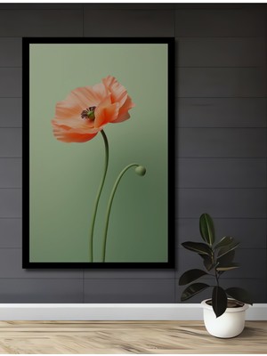 Petmudo AVM Şeftali Tonlarında Mekansal Vurgu Ipek Görünümlü Ahşap Ev,ofis,yatak Odası Tablo Çerçeve Görünümlü