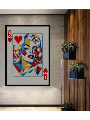 Petmudo AVM Marilyn Monroe Kupa Kızı Pop Art Ahşap Ev,antre,ofis,mutfak,yatak Odası Tablo Çerçeve Görünümlü