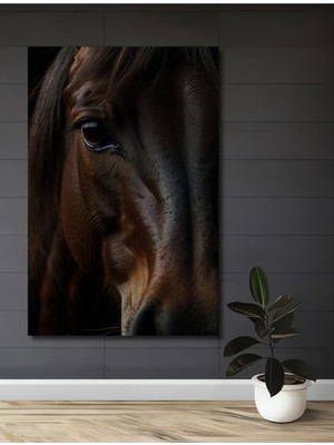 Petmudo AVM Asil At Gözü Yağlı Boya Görünümlü Dekoratif Ahşap Ev,antre,salon,ofis,mutfak,yatak Odası Tablo