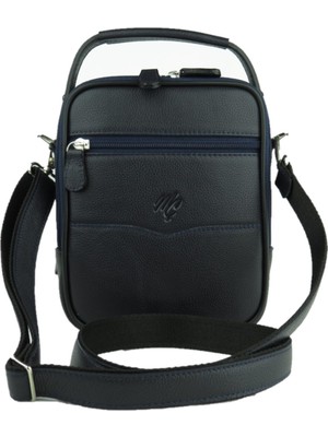 MÇ Deri Erkek El ve Omuz Askılı Deri Çanta Floater Desenli Hakiki Deri