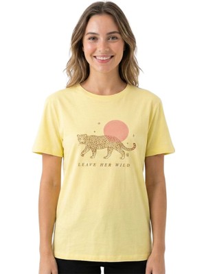 Baskı Enfield&co Kadın T-Shirt Kaplan Sarı