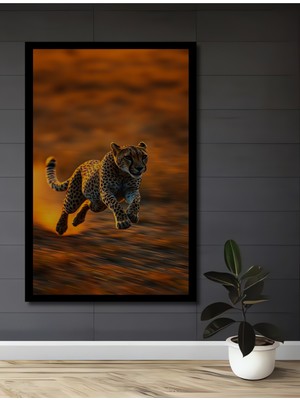 Petmudo AVM Hızlı Çita Yağlı Boya Görünümlü Ahşap Ev,antre,salon,ofis,mutfak,yatak Odası Tablo Çerçeve Görünümlü