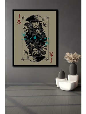 Petmudo AVM Jack Sparrow Kaptan Yağlı Boya Görünümlü Sanat Ev,ofis,mutfak,yatak Odası Tablosu Çerçeve Görünümlü