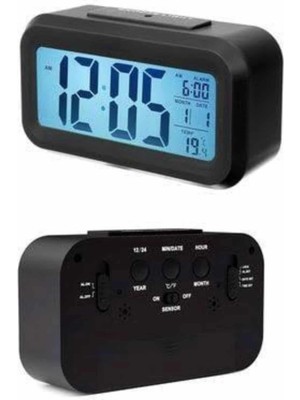 Epilons Dijital Masa Saati Takvim Çalar Saat Alarmlı Işıklı Led Ekran Pilli