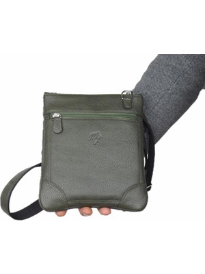 MÇ Deri Hakiki Deri Çapraz Askılı Floater Desenli Deri Çanta