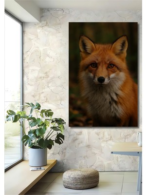 Petmudo AVM Orman Tilkisi Yağlı Boya Görünümlü Dekoratif Ahşap Ev,antre,salon,ofis,mutfak,yatak Odası Tablo