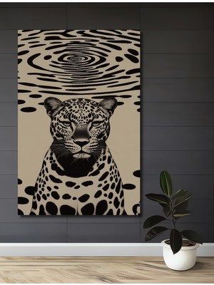 Petmudo AVM  Orman Kaplanı Görünümlü Soyut Sanat Ahşap Ev,antre,salon,ofis,mutfak,yatak Odası Tablo