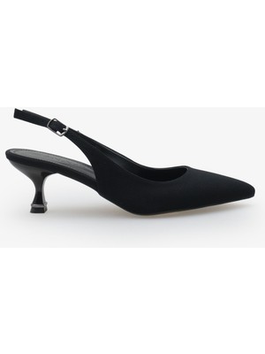 Nova Kadın Topuklu Ayakkabı - Siyah Nubuk