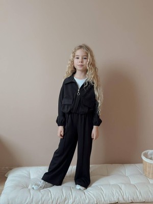 Cg Kids Femuarlı Oysho Kumaş Pamuklu Cep Detaylı Yandan Lastik Sıkmalı Alt Üst 2'li Takım Süper Kalite