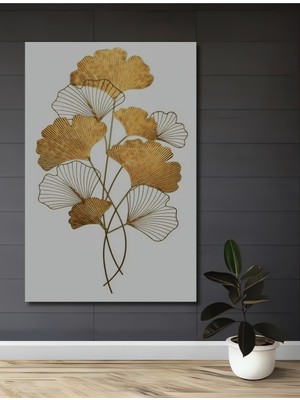 Petmudo AVM Altın Yaprak Metal Dekoratif Ev,antre,salon,ofis,mutfak,yatak Odası Tablo