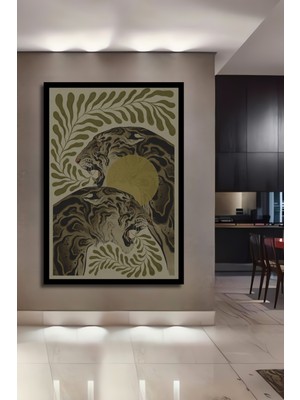 Petmudo AVM Kükreyen Kaplanlar ve Sonsuzluk Sanat Ahşap Antre,ofis,mutfak,yatak Odası Tablo Çerçeve Görünümlü