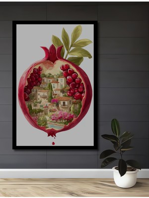 Petmudo AVM Narlı Manzaralı Sulu Boya Görünümlü Sanat Antre,ofis,mutfak,yatak Odası Tablo Çerçeve Görünümlü